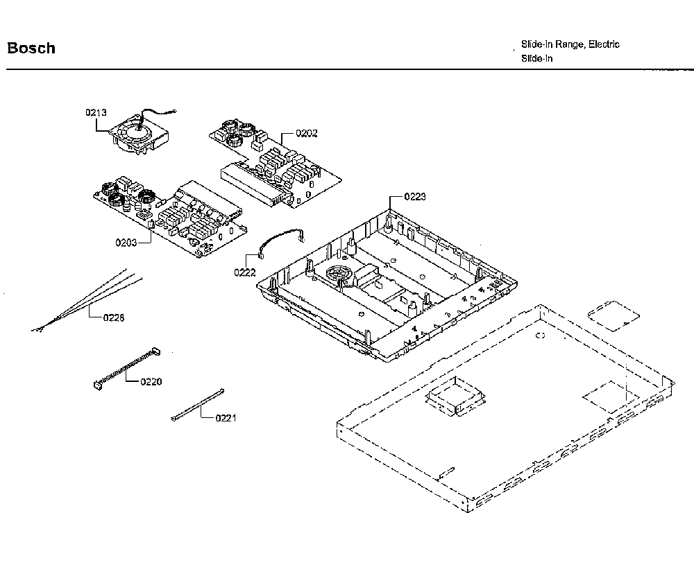 Pcb's Diagram and Parts List for HIIP054U 05 Bosch Range