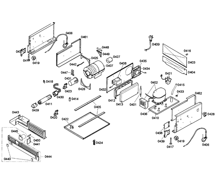 Compressor Diagram and Parts List for T24ID80NLP 99 Thermador Freezer