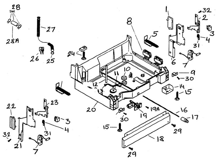 Base Diagram and Parts List for SHU43C06UC 14 Bosch Dishwasher