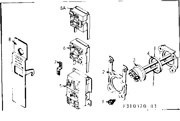 Controls Group Diagram and Parts List for 153310370  Kenmore Water Heater