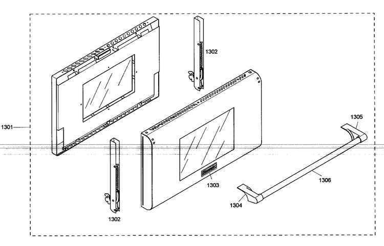 Large Door Diagram and Parts List for PRG486EDG03  Thermador Range