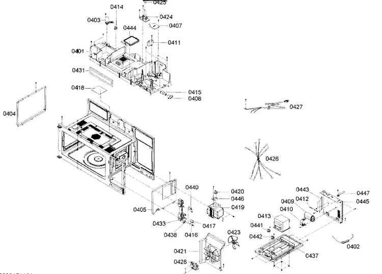 Magnetron Asy Diagram and Parts List for HMV8051U 01 Bosch Microwave