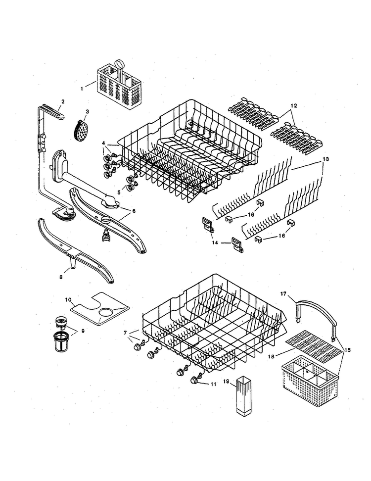 Racks Diagram and Parts List for SHU3326UC 12 Bosch Dishwasher