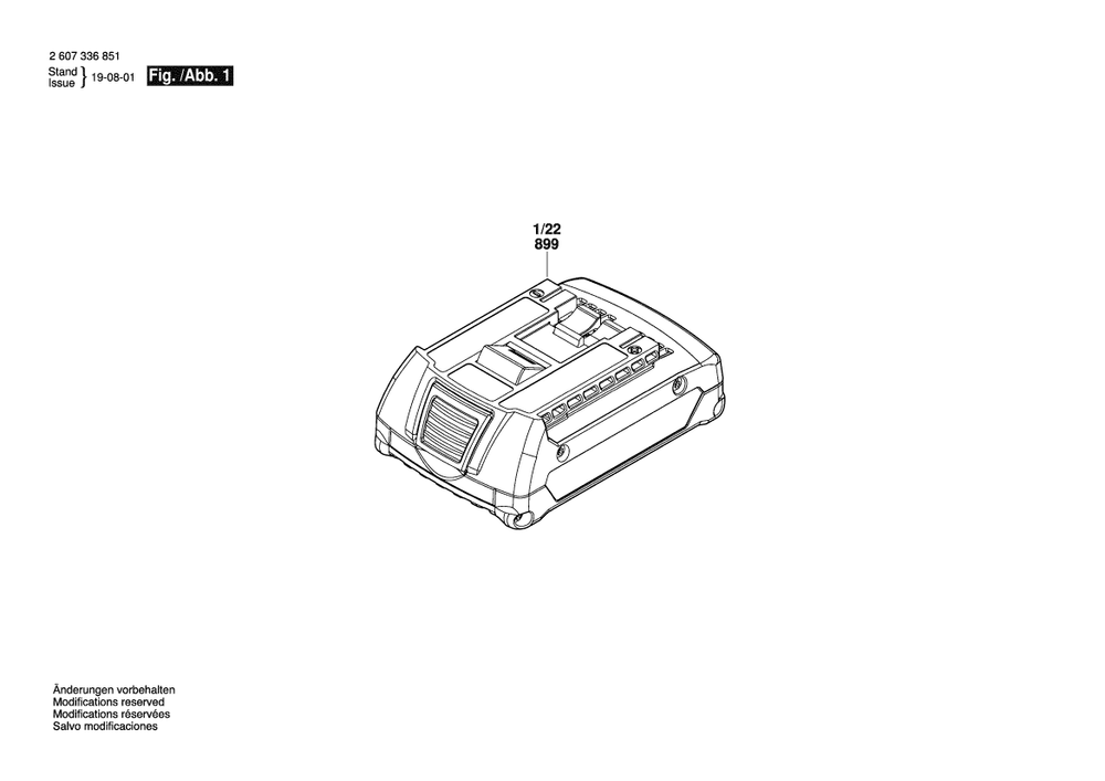 Page 1 Diagram and Parts List for GBA18V20AH 1607A350BM Bosch Charger