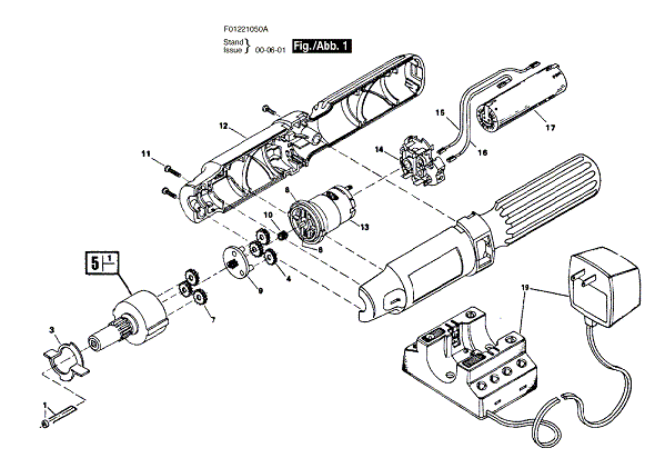 Bosch 2105type2 (F01221050a) Diagram and Parts List for 2105 (TYPE 2)(F01221050A) Bosch Cordless Drill