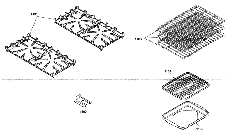 Racks Diagram and Parts List for PRG364EDG03  Thermador Range