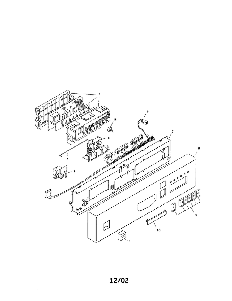 Fascia Panel Diagram and Parts List for SHU5312UC 06 Bosch Dishwasher
