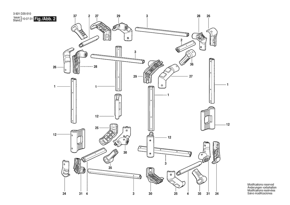 Section 2 Diagram and Parts List for PB360DCA 3601D29611 Bosch Radio