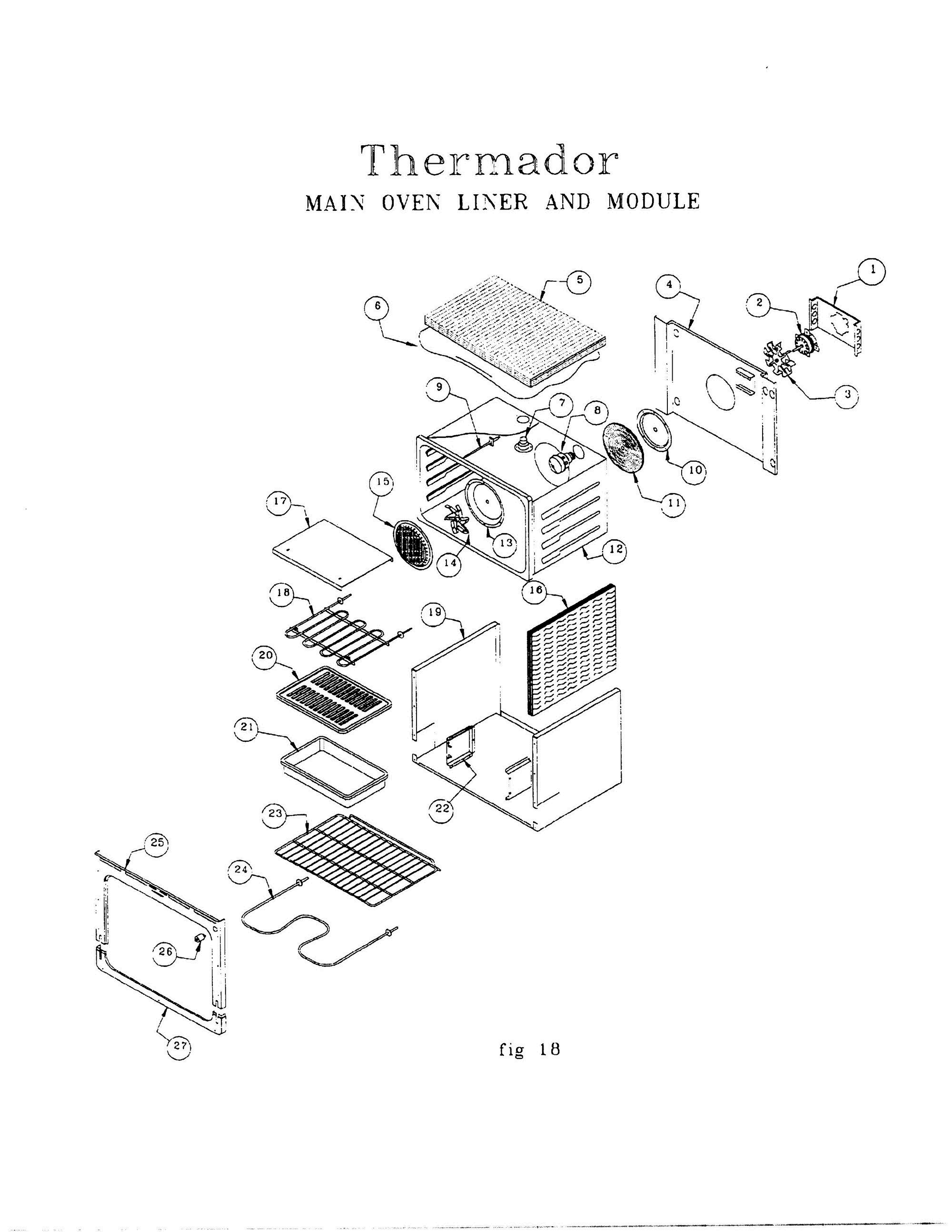 20 - MAIN OVEN LINER & MODULE Diagram and Parts List for RDDS30  Bosch Range