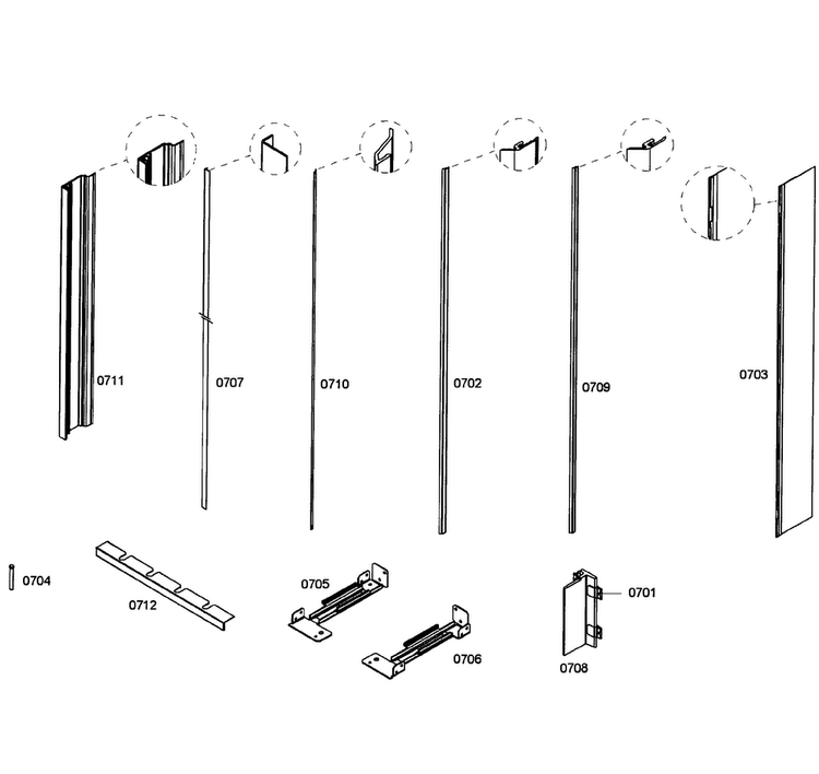 Frames Diagram and Parts List for T36IT71NNP 03 Thermador Refrigerator