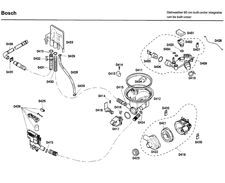 Pump Diagram and Parts List for SHX43C05UC 53 Bosch Dishwasher