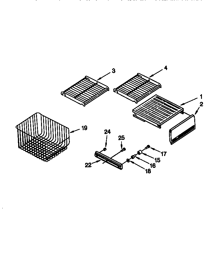 Freezer Shelf Diagram and Parts List for TSS36DAW-06  Thermador Refrigerator
