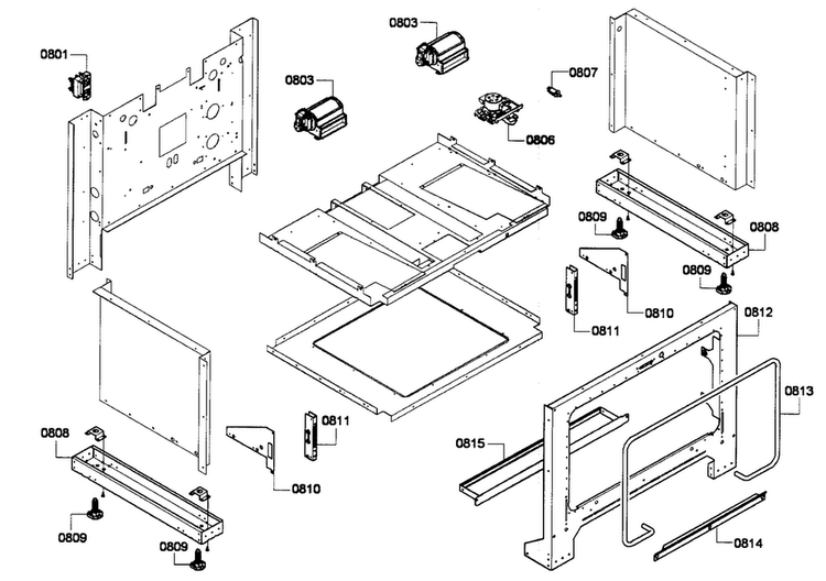 Frame Assy Diagram and Parts List for PRG366EPG 01 Thermador Range