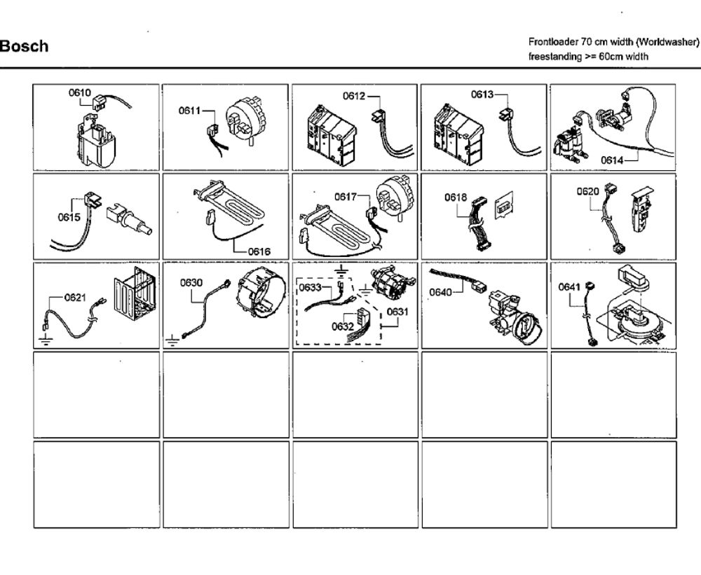 Cables Diagram and Parts List for WFVC544CUC 29 Bosch Washer