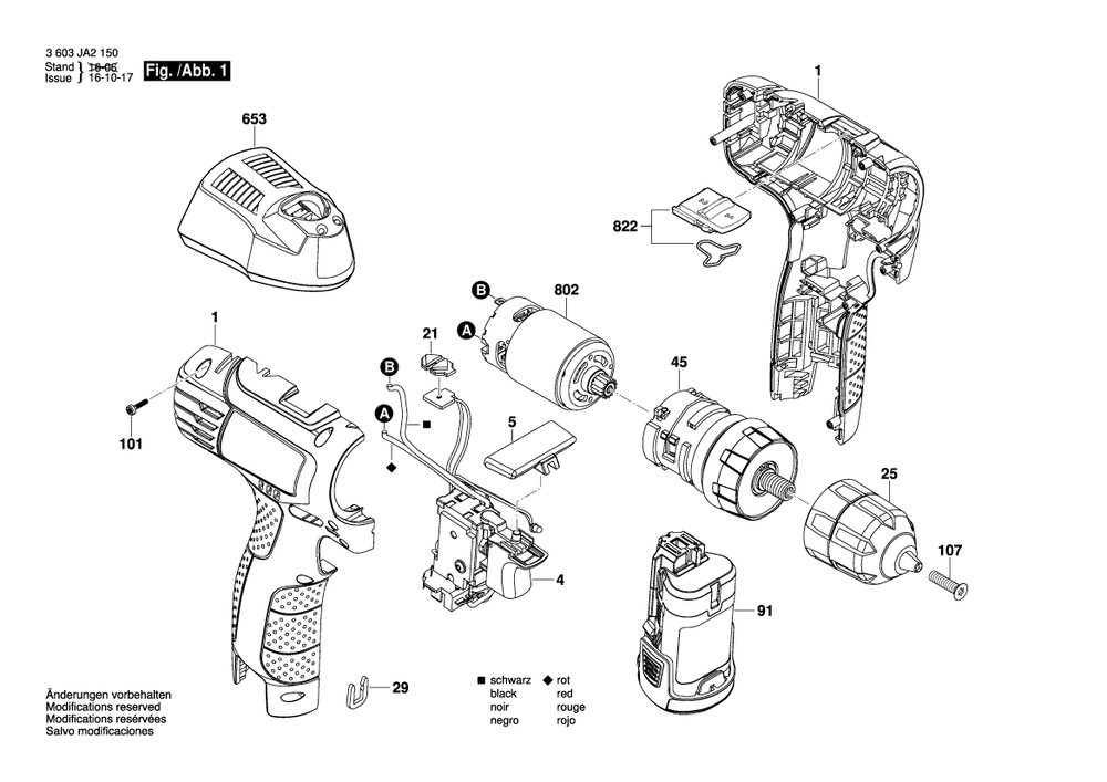 Diagram Diagram and Parts List for PSR1080LI-2 3 603 JA2 150 Bosch Screwdriver