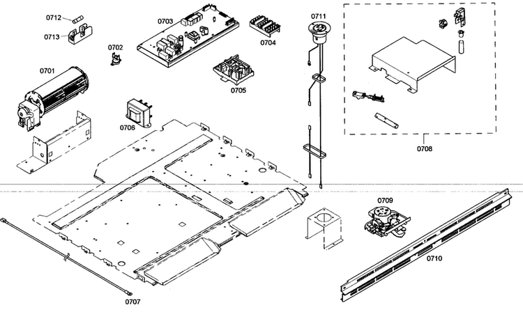 Control Assy Diagram and Parts List for POM301 01 Thermador Microwave