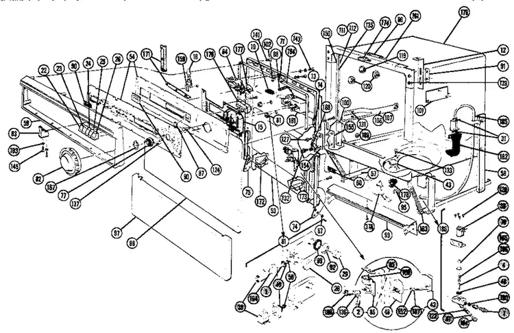 Section 1 Diagram and Parts List for 300  Thermador Dishwasher