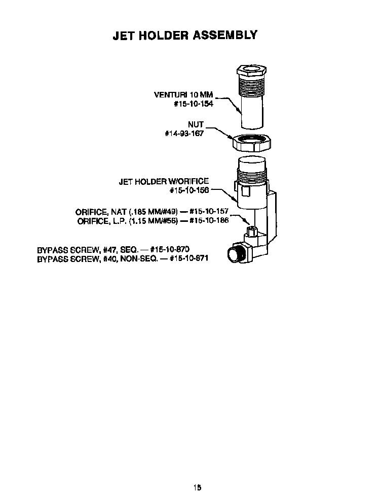 Page 15 Diagram and Parts List for PRSE304S  Thermador Range