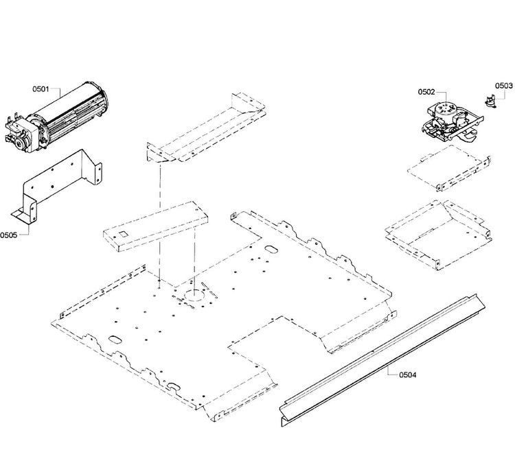 Fan Assy Diagram and Parts List for HBN3550UC 10 Bosch Wall Oven