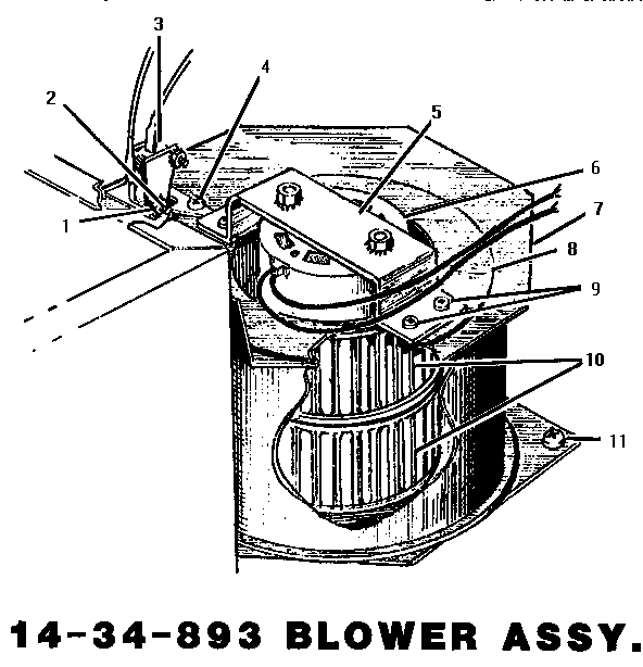 Blower Assembly Diagram and Parts List for CMT231S  Thermador Microwave