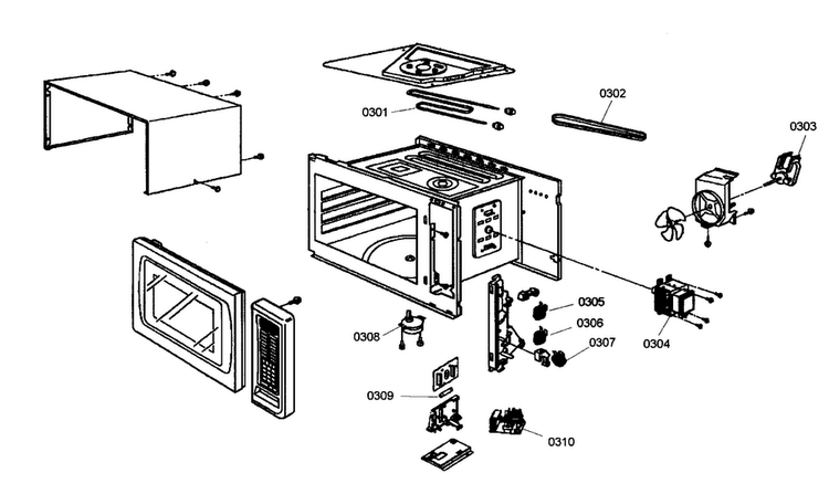Microwave Cabinet Parts Diagram and Parts List for MEMCW301EB01  Thermador Microwave