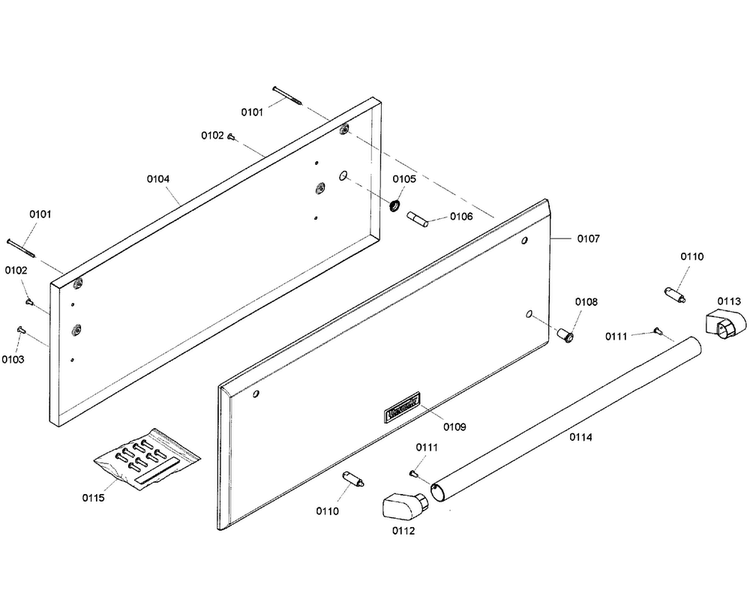 Drawer Diagram and Parts List for WDF30EP 01 Thermador Warming Drawer