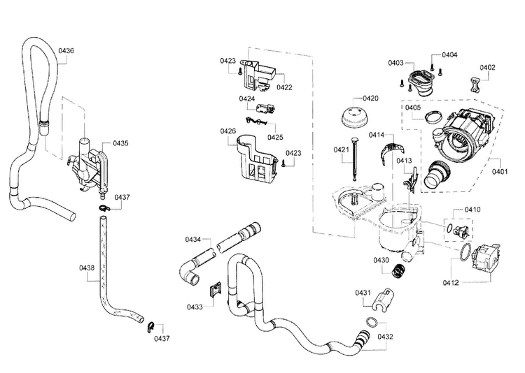 Valve Assy Diagram and Parts List for SHE3AR72UC 14 Bosch Dishwasher