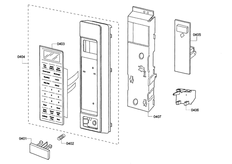 Control Panel Diagram and Parts List for HBL5720UC 09 Bosch Microwave