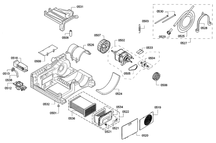 Motor Diagram and Parts List for WTG86402UC 02 Bosch Dryer