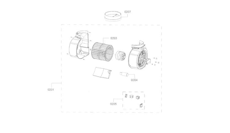 Motor Asy Diagram and Parts List for HUI50351UC 01 Bosch Range Hood