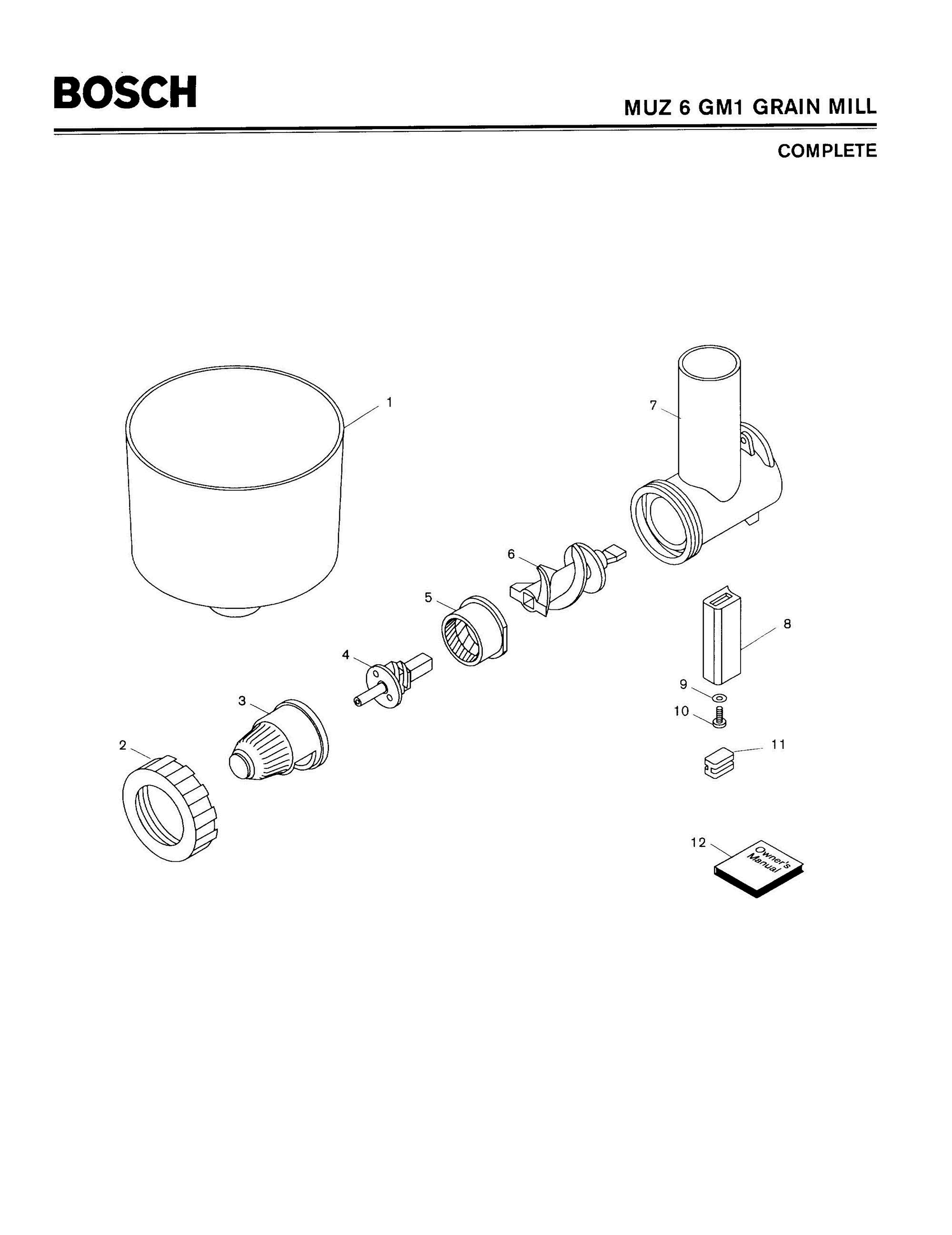 01 - COMPLETE Diagram and Parts List for MUZ6GM1  Bosch Miscellaneous