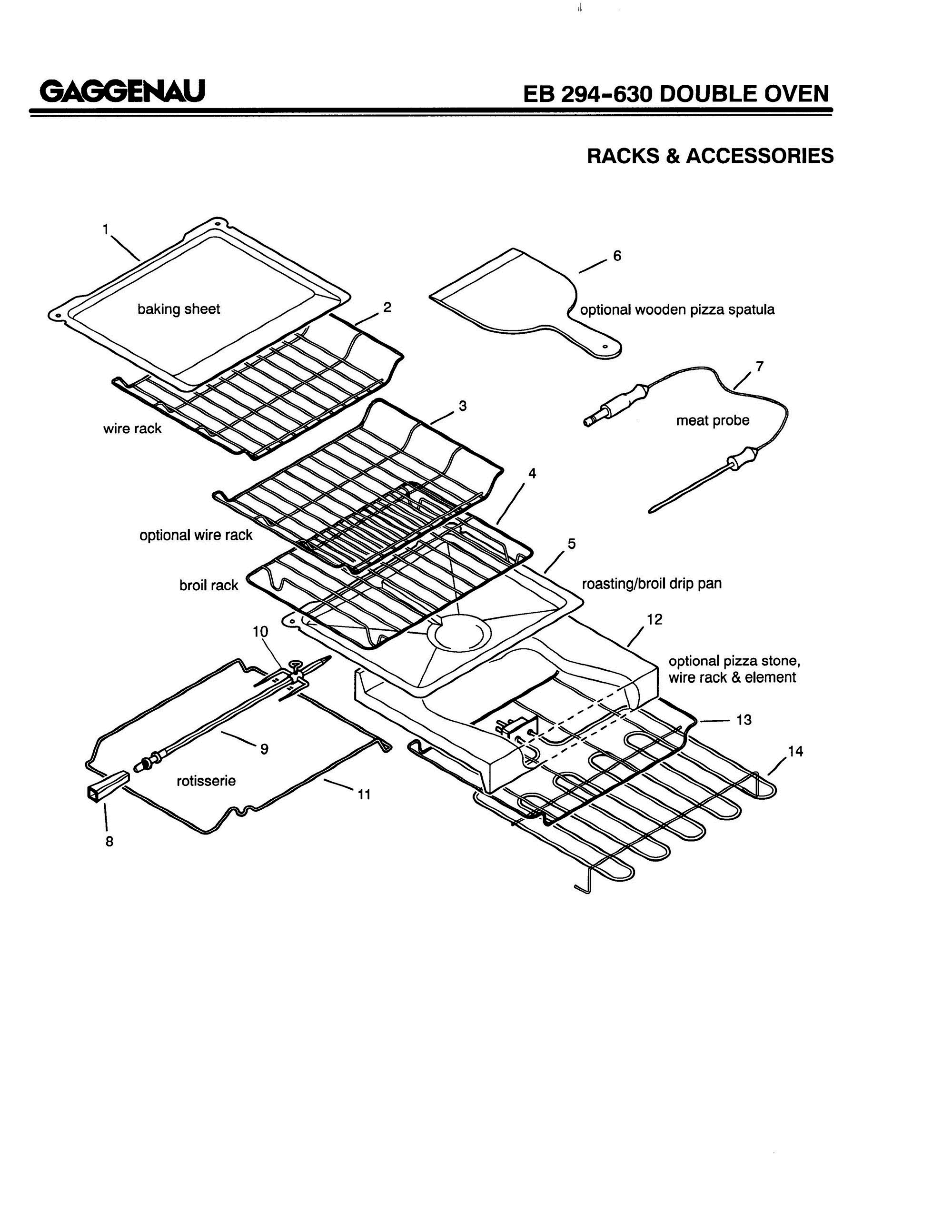 07 - RACKS & ACCESSORIES Diagram and Parts List for EB294-630  Bosch Range