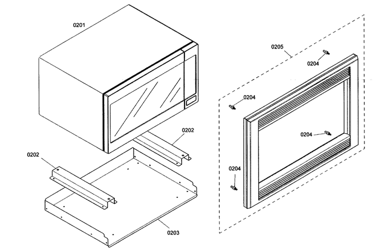Microwave Cabinet Parts 1 Diagram and Parts List for MEMW301ES01  Thermador Microwave
