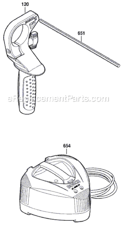 Page B Diagram and Parts List for 11536C-1 3611J03R10 Bosch Demolition Hammer