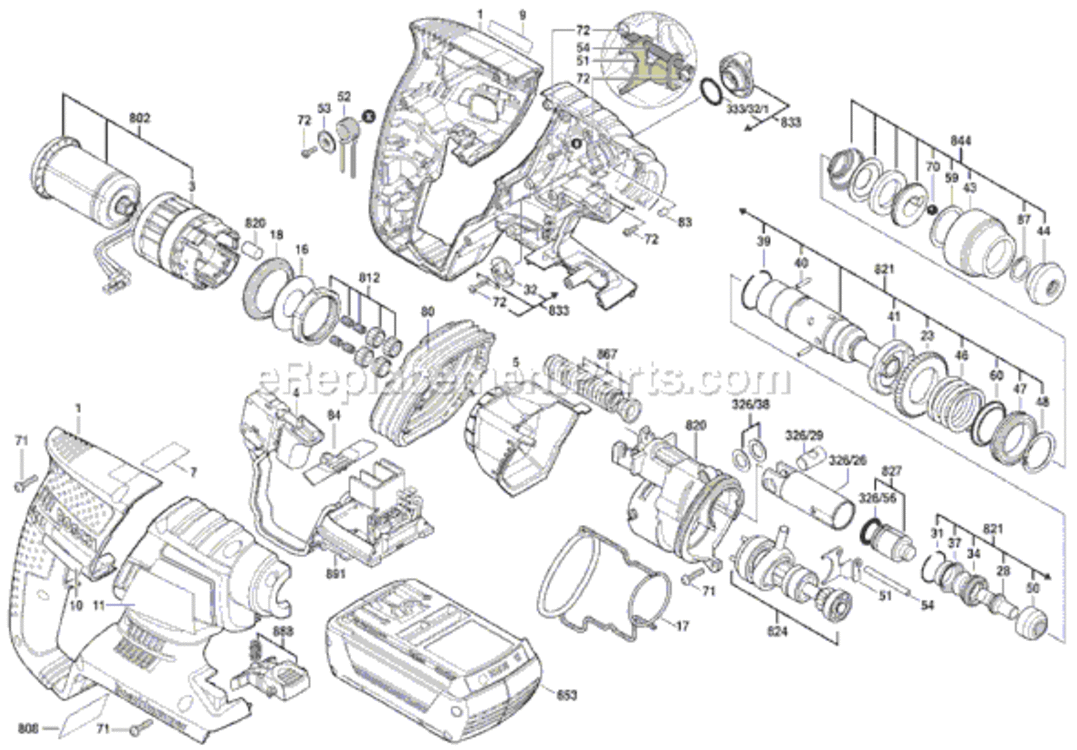 Page A Diagram and Parts List for 11536C-2 3611J03R10 Bosch Demolition Hammer
