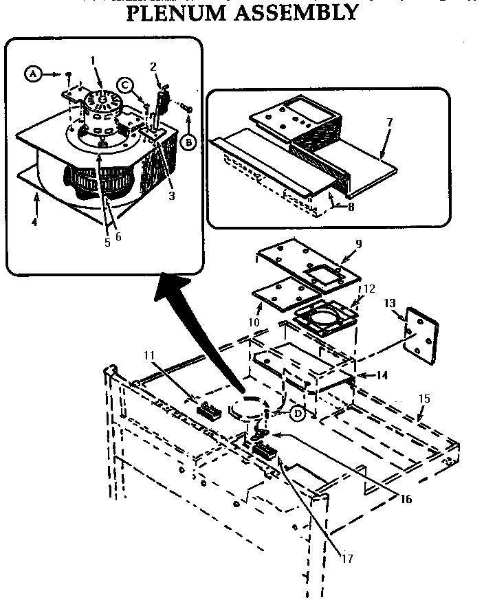 Plenum Assembly Diagram and Parts List for CT130N-03  Thermador Wall Oven