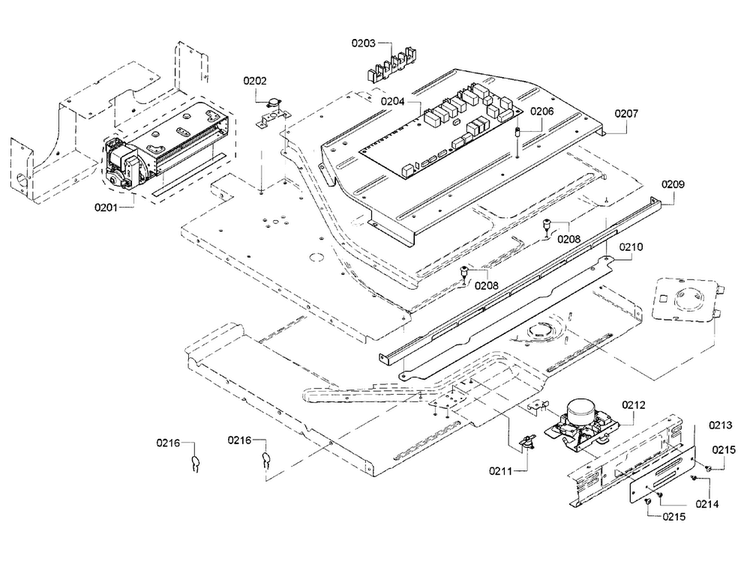 Pcb Assy Diagram and Parts List for HBLP451RUC 01 Bosch Wall Oven