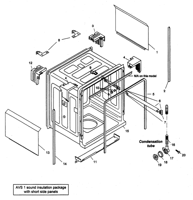Tank Assy Diagram and Parts List for SHU33A02UC 14 Bosch Dishwasher