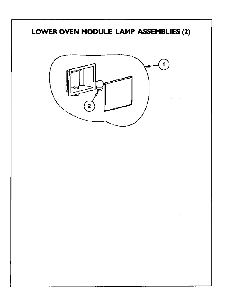 Lower Oven Module Lamp Assemblies Diagram and Parts List for CM302B  Thermador Range