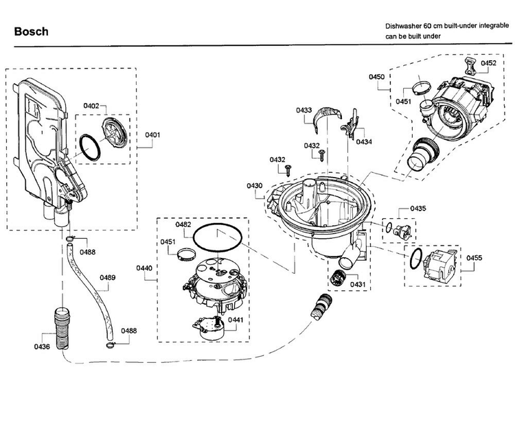 Pump Diagram and Parts List for SHP65T56UC 02 Bosch Dishwasher