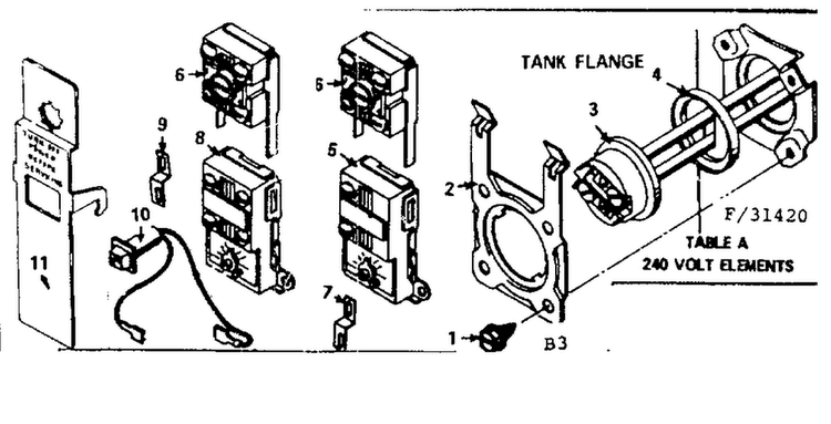 Functional Replacement Parts Diagram and Parts List for 15331420  Kenmore Water Heater