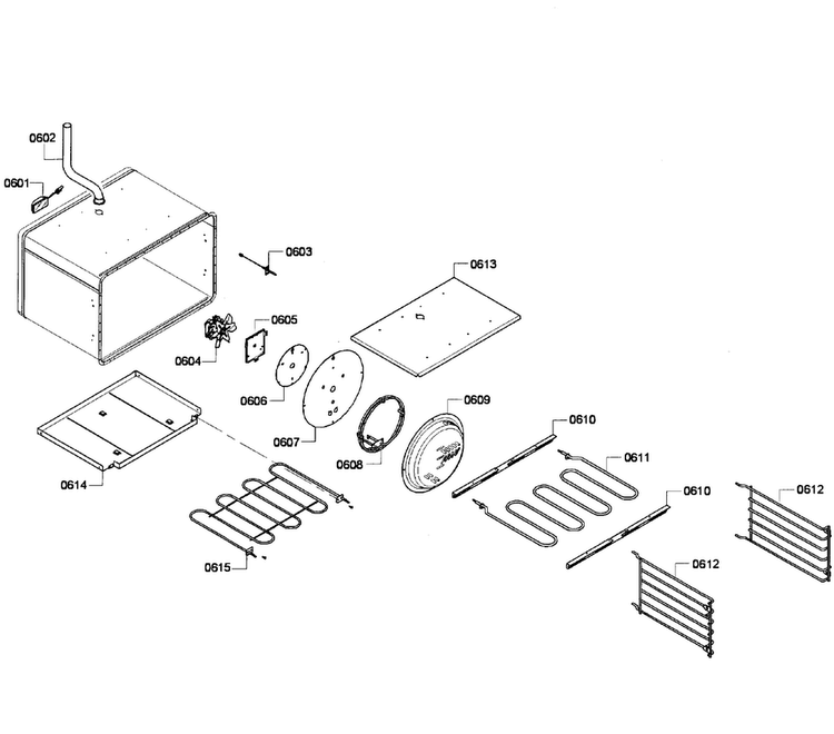 Oven Assy Diagram and Parts List for PRD304GHU 04 Thermador Range