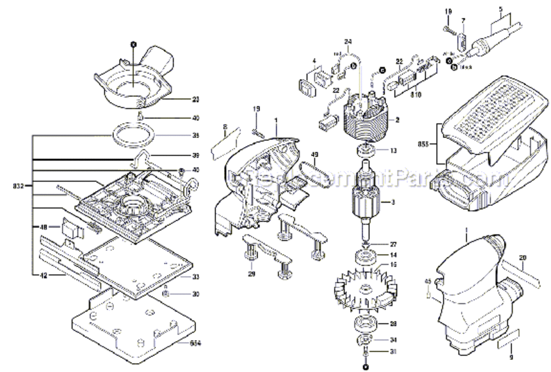 Page A Diagram and Parts List for 1297DK  Bosch Sander Polisher