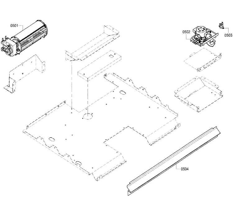 Convection Diagram and Parts List for HBN5620UC 01 Bosch Wall Oven