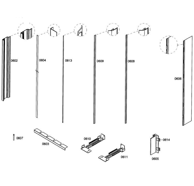 Framing Diagram and Parts List for T18ID80NRP 99 Thermador Freezer