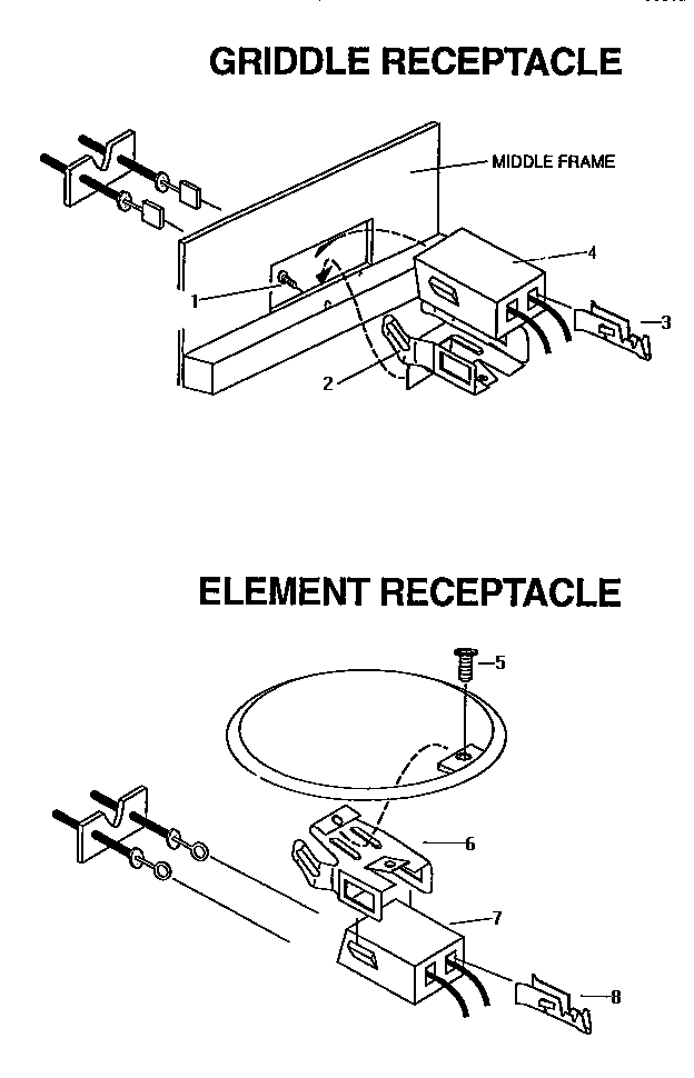 Section 1 Diagram and Parts List for TMHCV36GW  Thermador Cooktop