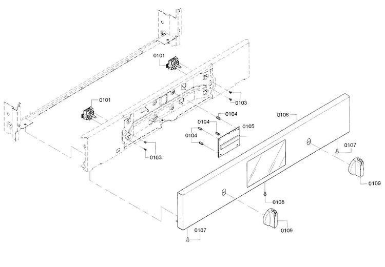 Control Panel Diagram and Parts List for HBL5551UC 01 Bosch Wall Oven