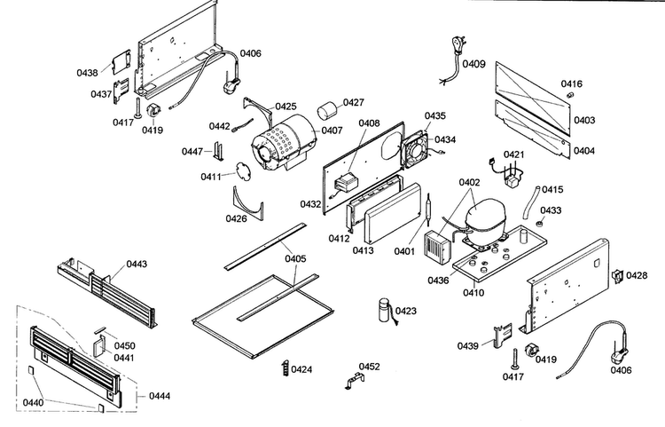 Compressor Diagram and Parts List for B18IW50NSP 06 Bosch Freezer