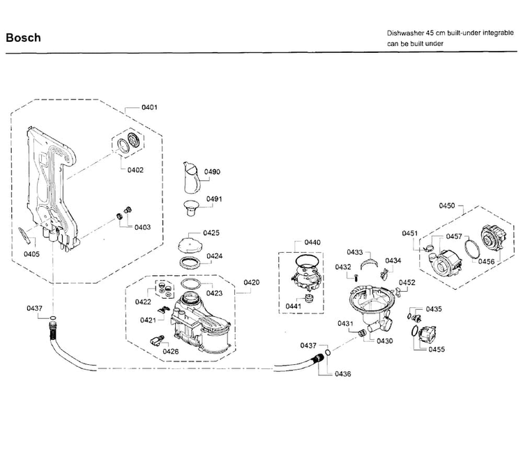 Pump Diagram and Parts List for SPX68U55UC 37 Bosch Dishwasher