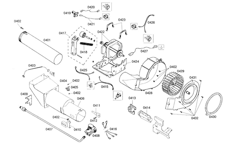 Motor/heater Diagram and Parts List for WTMC3521UC 05 Bosch Dryer